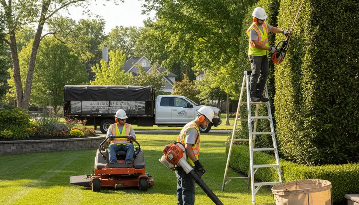 Baton Rouge tree service crew removing a tree for landscaping in Baton Rouge, LA