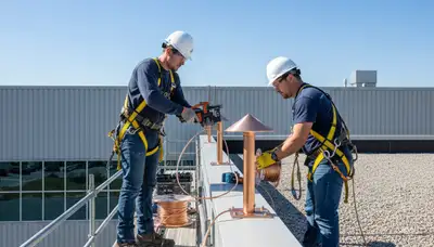 Baton Rouge tree service installs lightning protection on tall trees for property safety in LA