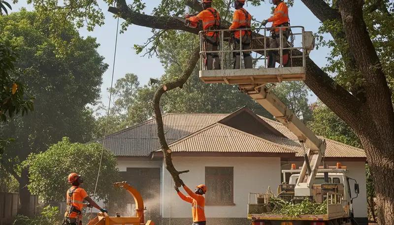 Professional tree service crew in Baton Rouge, LA providing tree removal and trimming