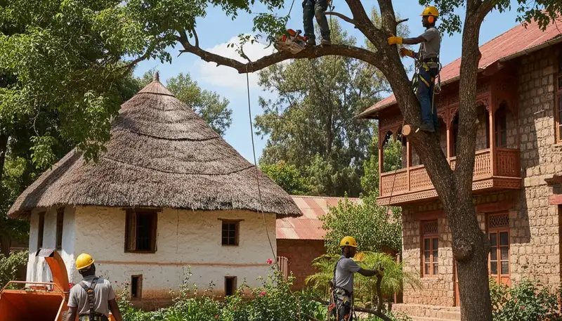 Tree service crew in Baton Rouge, LA providing safe tree removal and trimming for homeowners