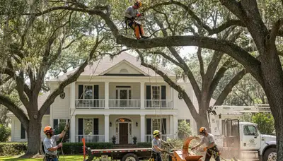 Professional tree service crew in Baton Rouge, LA providing tree removal and trimming services