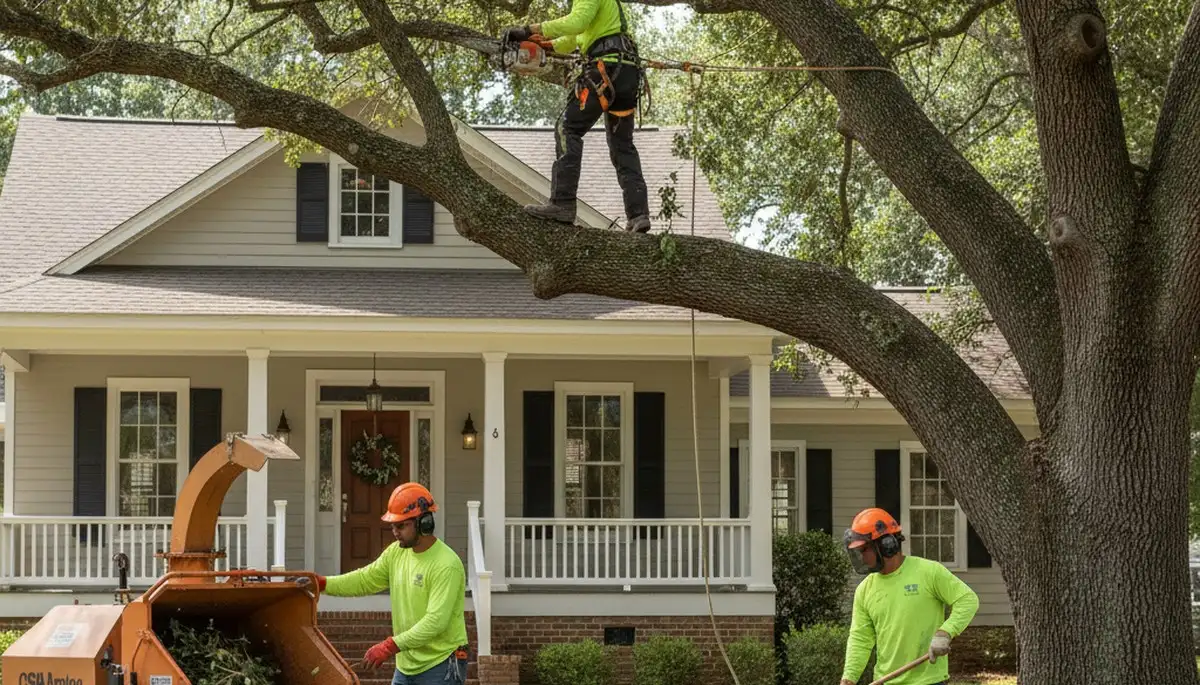 Tree service crew in Baton Rouge, LA providing professional tree removal and trimming services