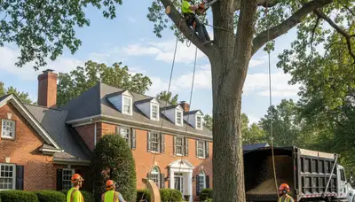 Professional tree service crew in Baton Rouge, LA providing safe tree removal and trimming