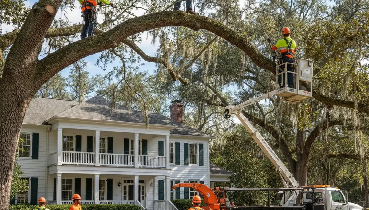 Tree service crew in Baton Rouge, LA providing professional tree removal and trimming services
