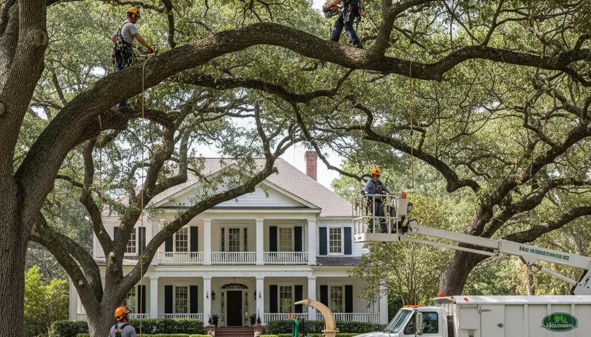 Tree service crew in Baton Rouge, LA providing professional tree removal and trimming services