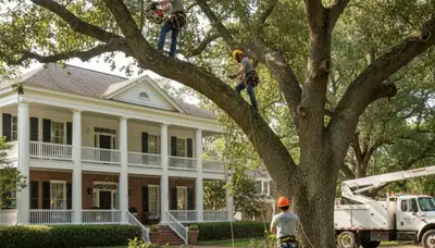 Baton Rouge, LA tree service crew removing a tree for safe, professional property care