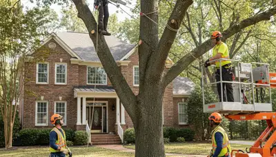 Tree service crew in Baton Rouge, LA providing professional tree removal and cleanup