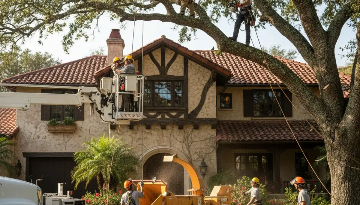 Baton Rouge, LA tree service crew providing professional tree removal and trimming for local properties