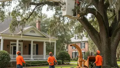 Tree service crew in Baton Rouge, LA providing safe tree removal and trimming solutions