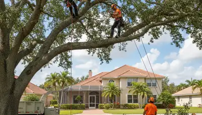Baton Rouge, LA tree service crew providing professional tree removal and trimming for local properties